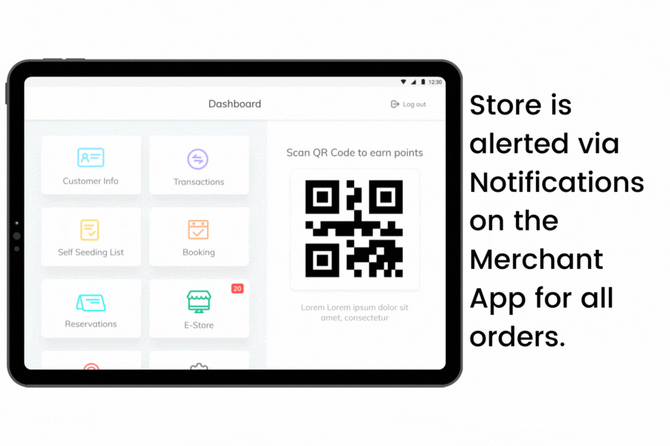 Cancelled order notification sent to the merchant through the Merchant App