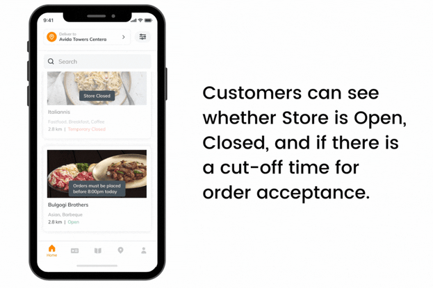 Customer can view the status of a store