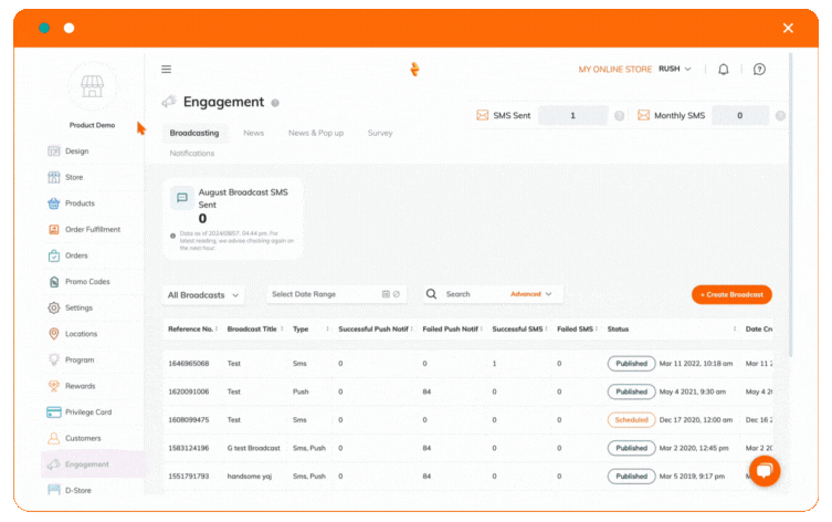 Animated walkthrough showing the Audience Connect setup in RUSH CMS.