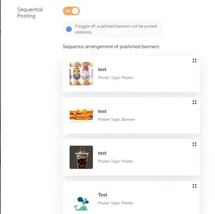 RUSH CMS Engagement module then General Settings tab, where you can set up sequential posting of your SMS, push notifs, and news or popup campaigns.