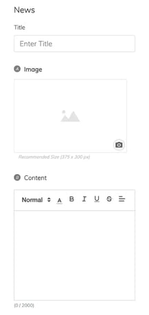 RUSH CMS Engagement module then News Broadcast option, where you can add your preferred image and content.