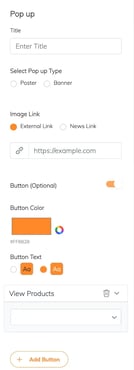 RUSH CMS Engagement module then News and Popup Broadcast option, where you can set up the content, including its type of content, colors, links, highlight product, and more.