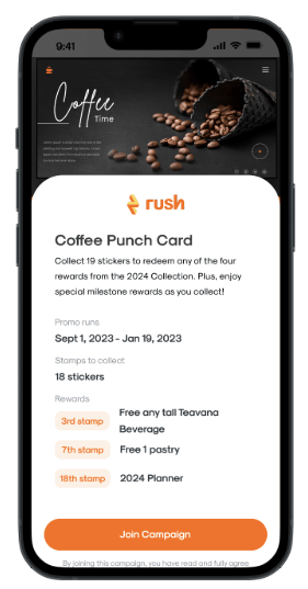 A screenshot of a customer's POV after scanning a QR.
