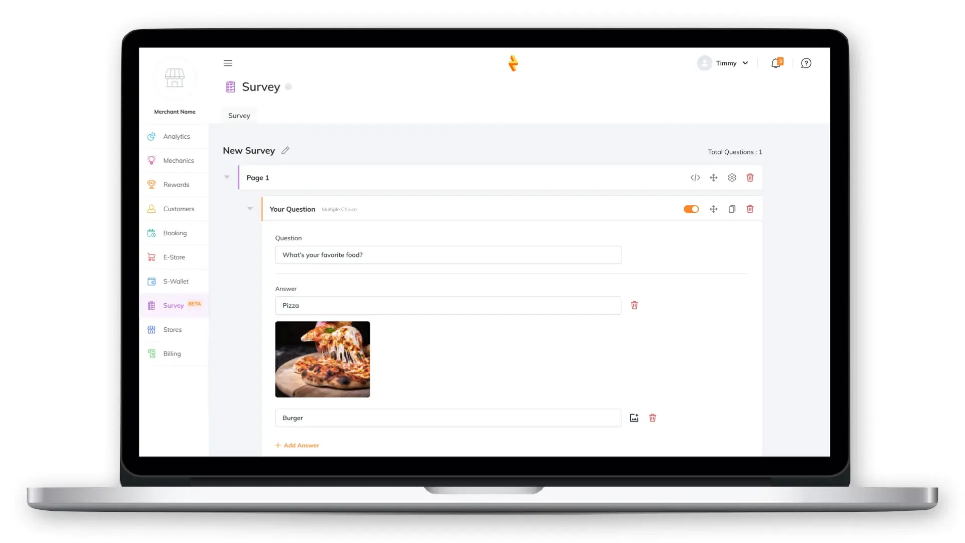 RUSH desktop CMS showing the Survey Creator functions.