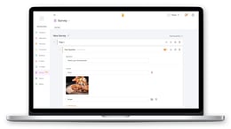 RUSH desktop CMS showing the Survey Creator functions.
