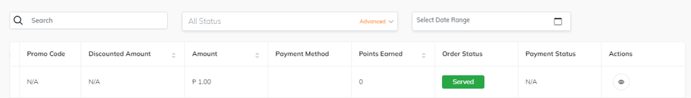 Scan to Order Transaction History in CMS